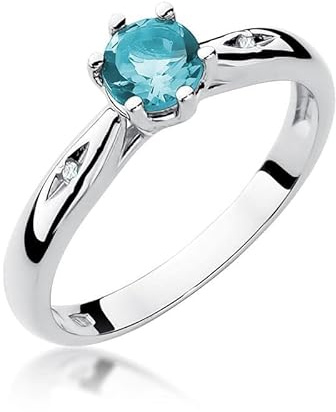Damen Ring 585 14k Gold echt Edelstein Diamanten Brillanten