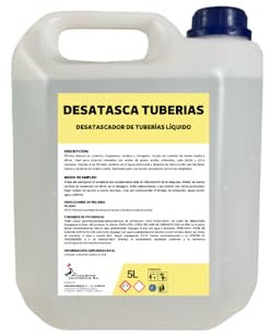 Desatascador de Tuberías Proquimar – Elimina Atascos por Pelo, Comida y Más – Uso Doméstico – Garrafa de 5 Litros