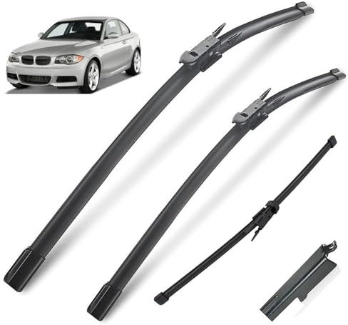 Scheibenwischer-Set for vorne und hinten, kompatibel mit BMW 1er E81 E87 116i 116d 118i 118d 120i 120d 123d 130i 2004–2010, 20 Zoll, 20 Zoll, 12 Zoll
