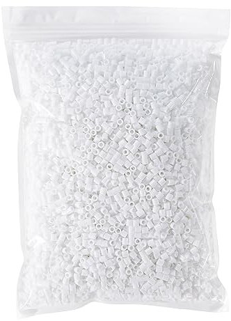 Tcthbc Fuse Beads 6000 Pieces White Melty Beads 5mm Iron Beads Compatible Perler Beads Hama Beads, White