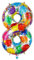Vthoviwa 40 Zoll/18 Farbens Luftballon Zahlen 8 Farbenfrohe, Luftballon 8. Geburtstag Foil Ballon, 0123456789,10-19,20-25,30,40,50,60,70,80,90, Folienballon 8 Party Dekoration Helium Unterstützen