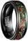 YAHOYA 8MM Wolframkarbid Ring Schwarz polierte Stufenoberfläche mit grünem Boden Roter Drachenring Eheringe Klassisches Geschenk