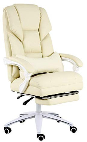 Computerstuhl, Bürostuhl, Chefsstuhl, Schlafzimmer, Massagesessel, Wohnzimmer, Sitz, Konferenzstuhl, Beige, 70 x 70 x 125 cm