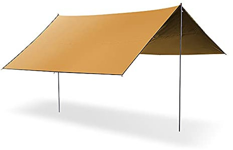 RajoNN Campingzeltplane, wasserdicht, Winddicht, Hängematte, Regenfliege, Zeltplane, tragbare Plane, Unterstand, Sonnenschutz, Überdachung mit Halterung, 435 x 400 cm/500 x 435 cm (A 435 x 400 cm)