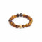 BERGERLIN Echter Tigerauge Ring mit Goldperle - facettierte Perlen - Größe M