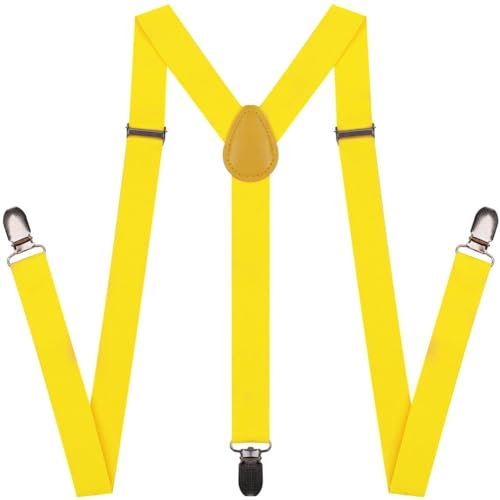 NestNook Herren-Hosenträger, 2,5 cm breit – verstellbare Hosenträger in Y-Form, atmungsaktiver Komfort für Männer und Frauen (Gelb)