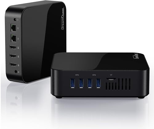 DreamQuest N100 Mini PC vorinstalliertem Windows 11 Pro, 16 GB DDR4 RAM und 512 GB SSD geliefert.Mini Desktop-Computer HDMI 4K/USB3.2/WiFi 5/BT4.2/LAN 1000 MB/s,geeignet für Zuhause/Büro