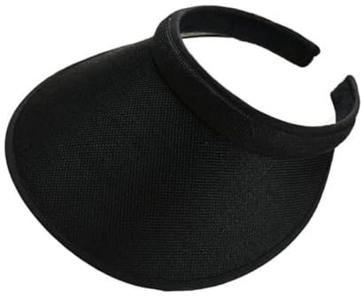 Chyuxinda Sonne Visoren Breitkrempig Sonnenhut Golf Tenniskappe mit Sonnenblende Baseball Kappe Einstellbar Schirmmütze für Damen Herren (DE/NL/SE/PL, Alphanumerisch, Einheitsgröße, Schwarz)