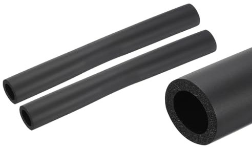 QUARKZMAN 2 x 25cm Rohrisolierung Schaumstoff, Durchmesser 20mm Isolierstärke 5mm Heizungsrohr Verkleidung für Fitnessgeräte, Rohre, Handhaben (Schwarz)