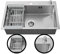 INGUZ | Fregadero Cocina 1 Seno | 60x45cm | Fregadero Acero Inoxidable Con Dispensador de Jabón, Sifón y Rebosadero | Sobre Encimera o Empotrado | Fregaderos Modernos Para Cocina | Acero