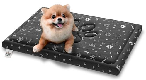 FDM Fifi Hundebett Mittelgroße Hunde 100x70 cm Wasserdicht rutschfest Hundekissen Polyurethanschaum mit Memory-Effekt Abnehmbarer Bezug Waschbar Grau/Silber