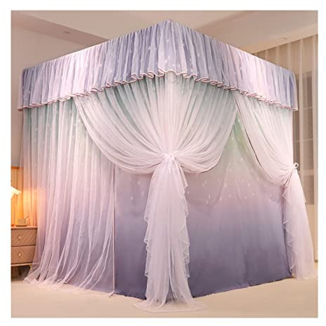 Generisch Baldacchino Per Tutte le Quattro Stagioni Tenda oscurante Zanzariera Stile Principessa Decorativa Camera Da Letto Set
