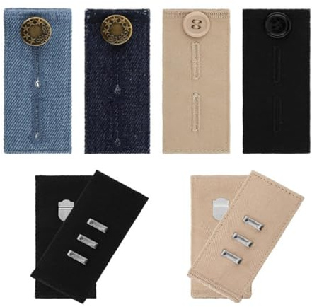 Visxcnu 6 Stück Hosenknopf Verlängerung Knopfverlängerung für Anzughosen Hosen Jeans Einstellbar Hosenbunderweiterung Herren Damen Bundverlängerung