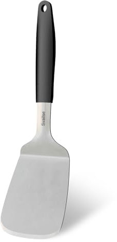 Svailse Metallspatel mit vollem Silikongriff, robuster Edelstahlwender für Gusseisen-Bratpfanne, Küche zum Kochen, Grillen, Wenden und Wenden