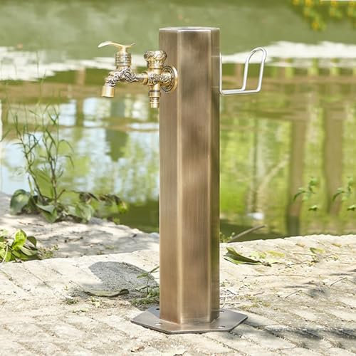 Colonne d'eau de jardin extérieure ,Support de tuyau d'arrosage avec robinet entièrement en cuivre,Fontaine décorative avec distributeur d'eau,Fontaine d'arrosage antigel pour irrigation et lavage