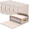 SwartLife Linen Bedding Storage Organizer - 6-Pack Foldable, Breathable Boxes with Clear Window & Label for Sheets, Duvets & Towels -Flaxen