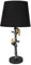 Clayre & Eef Tischlampe Ø 23x45 cm Schwarz Kunststoff Vogel