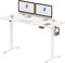FLEXISPOT 140 x 60 cm Electric Standing Desk, Sit Stand Table Height Adjustable Desk with Backpack Hook and Memory Smart Pannel, Home Office, White