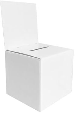 Wahlurne aus Pappe, weiße Vorschlagsbox, Wahlurne, Kommentar-Sammelbox, Spendenbox, Tombola-Box mit Schlitz und abnehmbarem Header für Abstimmung, Hochzeit, Sammeln von Spendenaktionen, Feedback