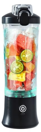 600ml Portable Blender Portable Juicing Cup with 6 Blades USB Rechargeable Multifunctional Household Juicer Blender Smoothie Maker for Making Nutritious Juices, Vegetable Juices, Milkshakes