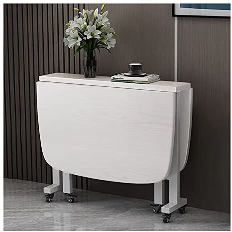 Klappbarer Esstisch aus Holz mit Universalrad, ausziehbar, multifunktional, platzsparend, Tisch und Stühle für Restaurant, Wohnzimmer, Terrasse, 120 cm