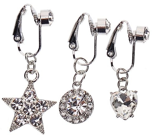 LIFKOME Anneaux De Nombril Coeur Faux Piercing Clips Suspendus Pour Décoration
