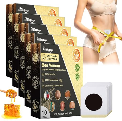 Abnehmen Patch, 50 Stück Bienengift Lymphdrainage Schlankheitspflaste, Abnehmen Schnell Fettverbrenner Slim Patch Bienengift Abnehmpflaster, Anti Cellulite&Fat Burning Slim Patches für Bauchfett Eimer