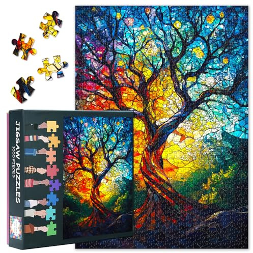 Lebensbaum 1000 Teile Puzzle für Erwachsene, Natur | 1000-teiliges Puzzle mit Poster & Buchstaben; für Naturliebhaber, Meditation oder Wanddeko. Fertige Größe 70 x 50 cm