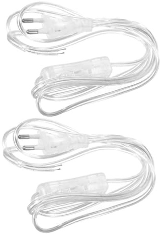 PENIKOKO Cordon D'alimentation Transparent 1,8 m Interrupteur Intégré, Douille 220v Ac, Câble Électrique Pour Lampe De Bureau Et Lampe De Table, Utilisation Intérieure Sécurisée