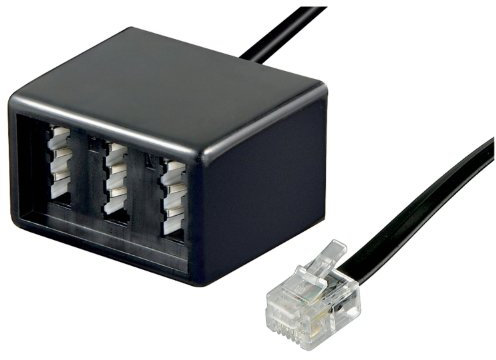 Wentronic Telefon Adapter (RJ11 Stecker auf TAE Buchsen NFF) schwarz