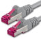 30m - gris - 1 pieza - CAT6a CAT 6a Ethernet LAN cable de red - SET 10 GB/s cable patch CAT6 S-FTP Doble blindado PIMF 500MHz libre de halógenos compatible con CAT5 CAT6a CAT7 CAT8