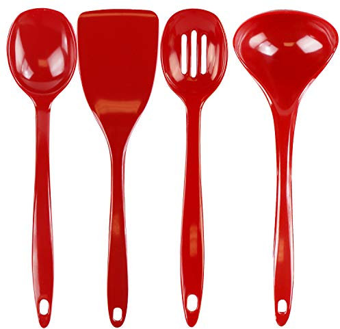 Reston Lloyd 81600 Melamine Utensil Set, Red