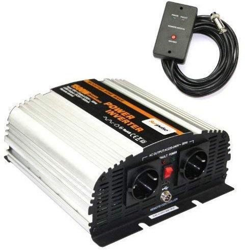 SOLARTRONICS NS1500 Spannungswandler 24V 230V modifizierter Sinus 1500W/3000W Wechselrichter 24V auf 230V Stromwandler mit USB-A Anschluss und AC Steckdose Solar Inverter inkl. 4,5m Fernbedienung