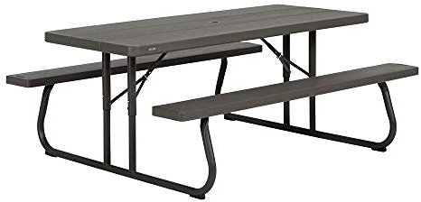 LIFETIME 60112 - Mesa con bancos plegable ultrarresistente 183x76x74 cm UV100 marrón