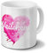 Tasse mit Namen Veilchen - Motiv Painted Heart - Namenstasse, Kaffeebecher, Mug, Becher, Kaffeetasse - Farbe Weiß