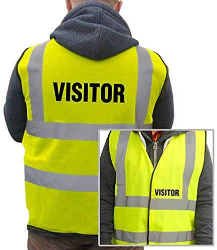 VSafety M-Visitor Basic High-Visibility Safety Vest, Medium, Yellow