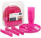 31 Piece Camping Picnic Plastic Utensils BBQ Set with Knives Forks Spoons Cups & Plates (Pink)