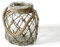 Funsoba Rustic Hanging Mason Nautical Jar Creative Rope Net Dry Flower Glass Vase with Handle 6.5 Inch