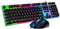Yimidear Gaming Tastiera e mouse da Gioco Illuminata Mouse e Tastiera USB con LED Controluce 104 Tasti Funziona per PC, computer, laptop, PS4, Xbox One (Nero)