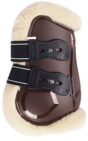 ARBO-INOX - Streichkappen - mit Fellimitat - elastischer Schnellverschluss (Pony, Braun)