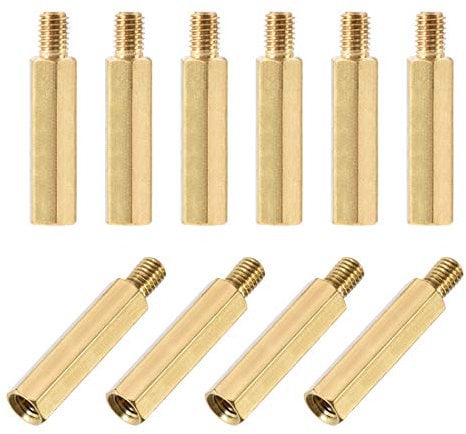 sourcing map M5x30mm+7mm Male-Female Brass Hex PCB Motherboard Spacer Standoff for FPV Drone Quadcopter, Computer & Circuit Board 10pcs