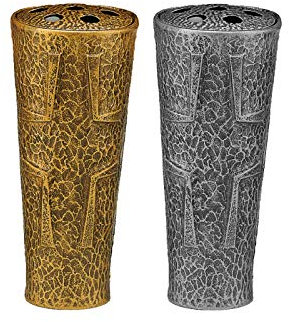 Henecka -Grabschmuck- Grabvase -Luvina- wählbar in Bronze pat. & Aluminium pat.; mit oder ohne Sockel; inklusive Friedhofsbürste (Grabvase Aluminium pat.)