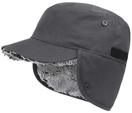 Gisdanchz Basecap Winter Cap Herren Wintermütze Damen Winterkappe Arbeitsmütze Schirmmütze Army Baseball Cap Wolle Mützen Hut Ohren Ohrenschützer Ohrwärmer Warme Mütze Mit Ohrenklappen Grau
