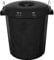 Muddy Hands Plastic Bin Indoor Kitchen Outdoor Garden Rubbish Waste Recycling Dustbin Animal Feed Pet Food Storage (Black, 70 Litre)