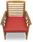 chilly pilley Stuhlkissen Gartenkissen Gartenstühle Stuhlauflage Stuhlpolster Sitzkissen Abnembar Bezug Mit Reißverschluss Auflage Set Garten Kissen (50x50x5, Rot)