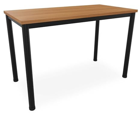 Schreibtisch u. Besprechungstisch mit schwarzem Tischgestell| Konferenztisch Bürotisch Computertisch Mehrzwecktisch Arbeitstisch PC-Tisch Homeoffice-Tisch (buche, 120 x 60 x 77,5 cm)