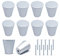 Bymivofun 10 Pomos de Cajón de Metal Plata, Pomos de Aluminio para Armario con Tornillos, Tiradores de Cajón Redondos Platas, para Cajones, Armarios, Estanterías, Puertas de Armario