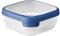 CURVER Boîte alimentaire carrée multi usage 0,75L en polypropylène 100% recyclé, 15x15x6,5 cm, adapté au Micro-Ondes, Lave-Vaisselle, Congélateur- Bleu