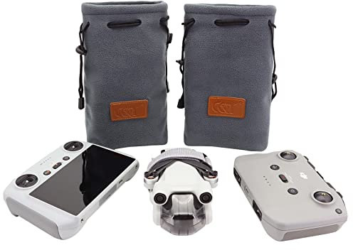 Mini3 - Custodia compatta per DJI Mini 3 Pro, organizer in flanella, accessori per droni, 2 tasche (corpo + telecomando)