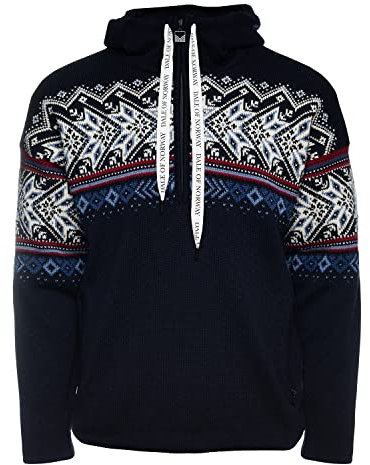 Dale of Norway M Vail Waterproof Hoodie Blau - Merino Wasserabweisender winddichter Herren Woll Hoodie, Größe M - Farbe